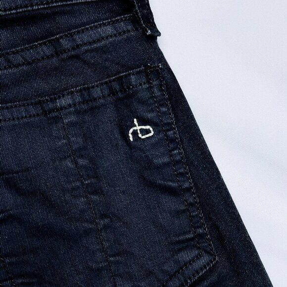 Rag & Bone Jeans - Intermix - Black Tuxedo Stripe Jean Leggings 24" / 24 + 25" - Picture 3 of 11